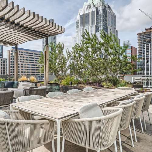 Find your perfect fit at Sienna at the Thompson a table and chairs outside