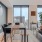 a living room with a large window