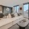 a living room with a large window