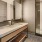 a bathroom with a large mirror