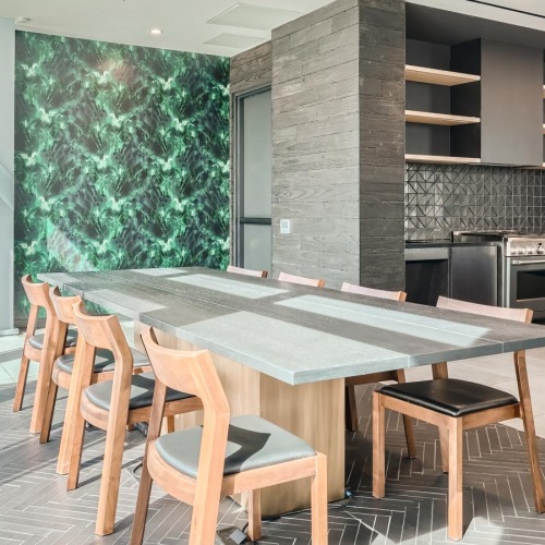 The essence of exceptional living a kitchen with a table and chairs